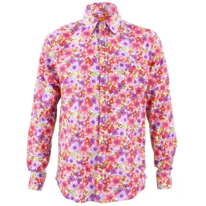 Tailored Fit Long Sleeve Shirt - Bright Summer Floral