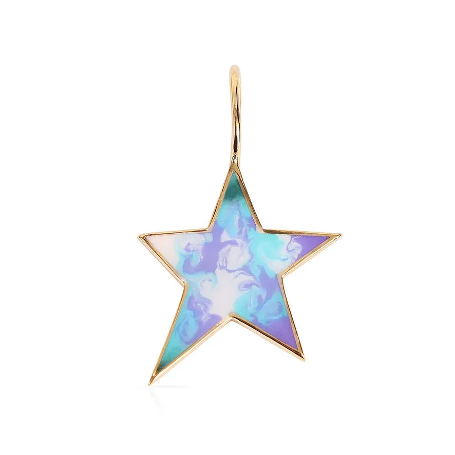 TIE DYE ENAMEL STAR CHARM