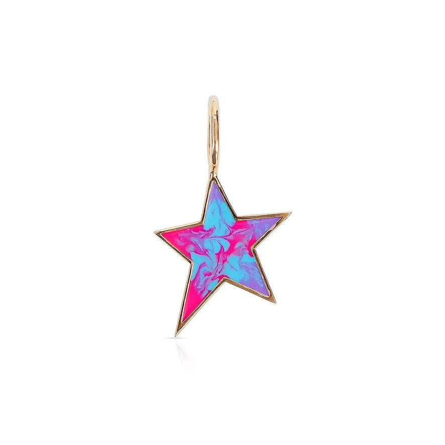 TIE DYE ENAMEL STAR CHARM