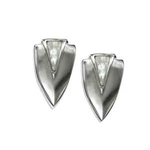 Trendy Chevron Silver Earrings