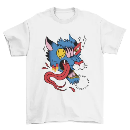 Trippy Wolf Tattoo Tee