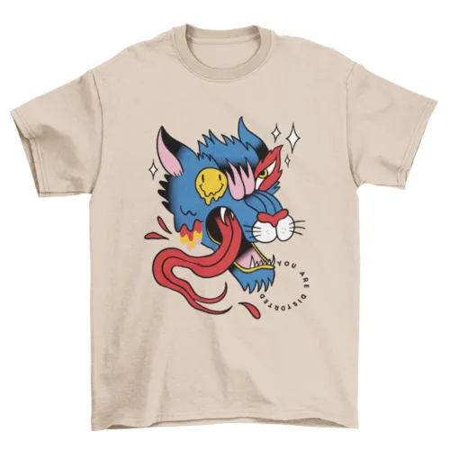 Trippy Wolf Tattoo Tee