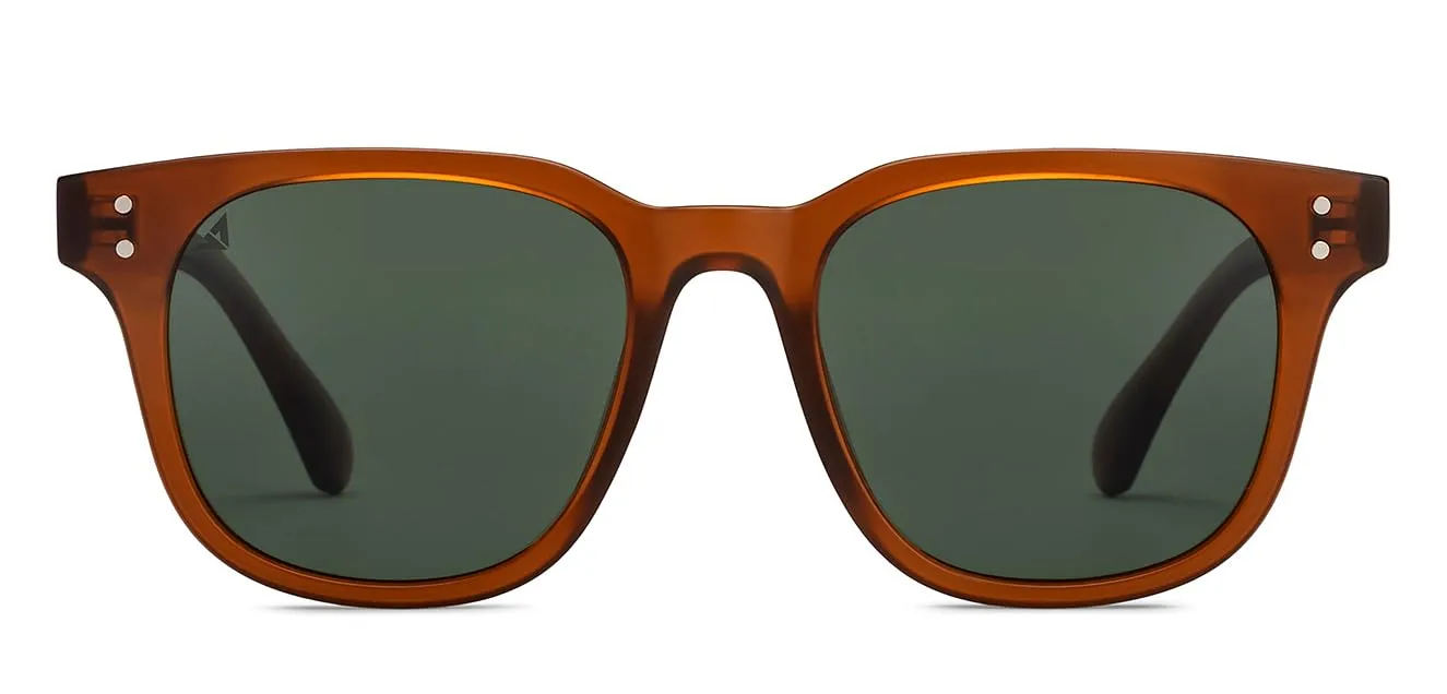 Vincent Chase By Lenskart | Brown Green Full Rim Square | HOLIDAY EDIT 2.0 | Branded Latest and Stylish Sunglasses | Polarized and 100% UV Protected | Men & Women | Medium | VC S16340