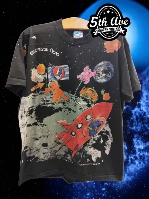 Vintage Grateful Dead Liquid Blue Teddy Bear in Space t shirt