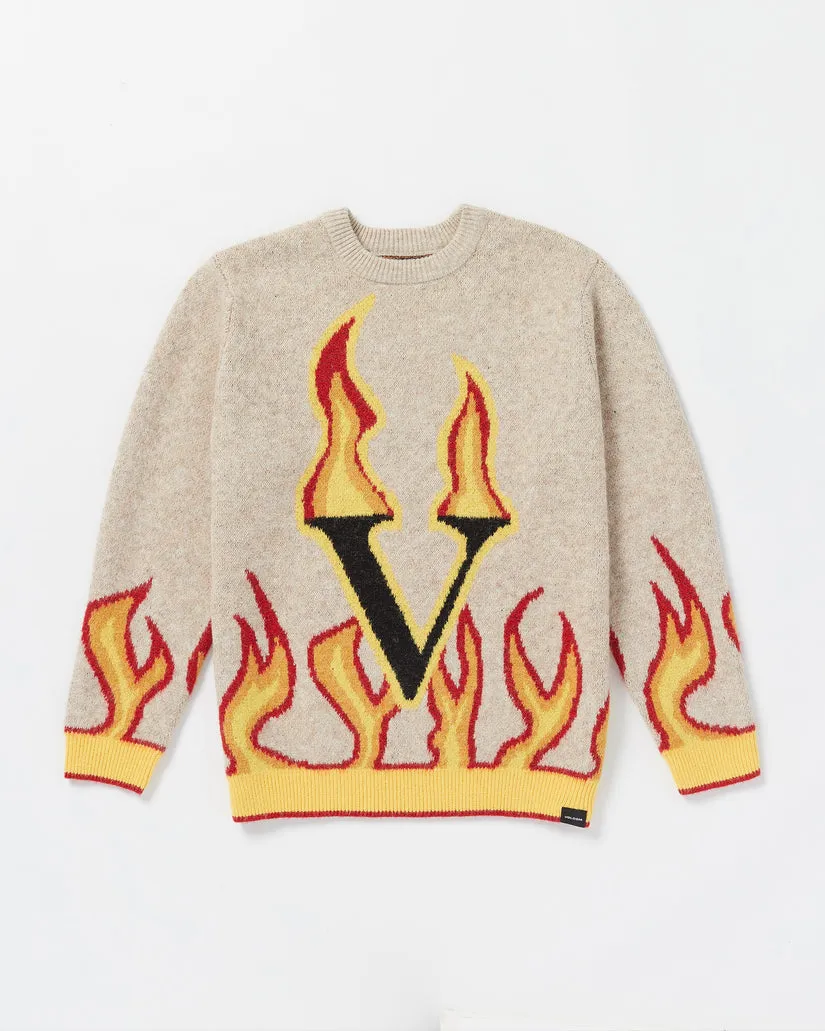 Volcom Fergadelic Sweater - DIRTY WHITE