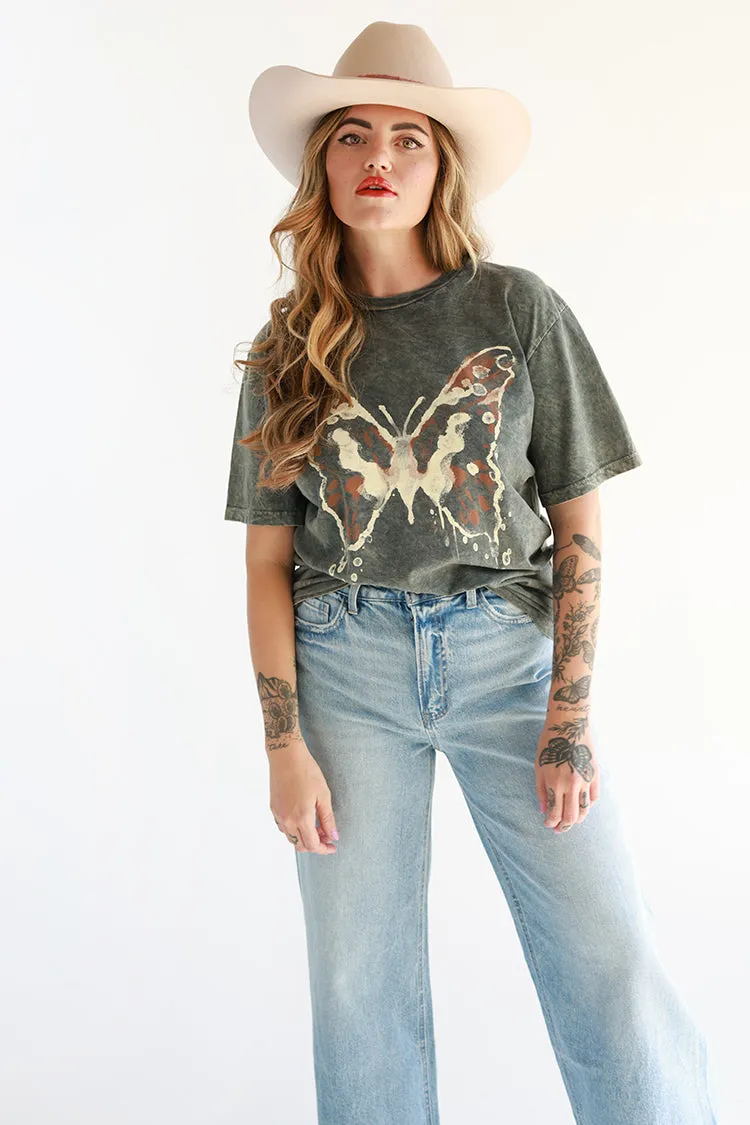 Washed Butterfly Graphic Tee