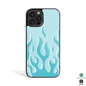 Y2K Retro Blue Flames Phone Cover | Glass Case